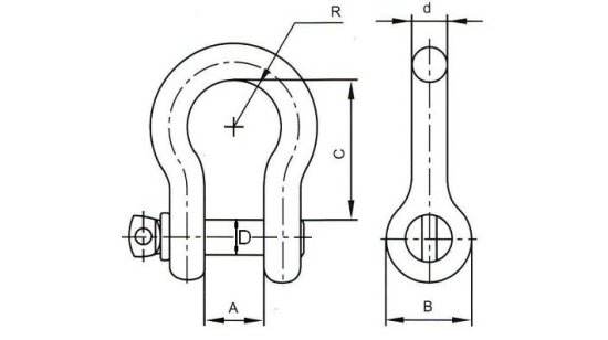 这是安徽亚太船用锚链的连接卸扣规格图